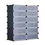 Plastic Modular Shoe Storage Cabinet, Available in Multiple Colors - Black
