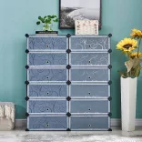 Plastic Modular Shoe Storage Cabinet, Available in Multiple Colors - Black