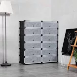 Plastic Modular Shoe Storage Cabinet, Available in Multiple Colors - Black