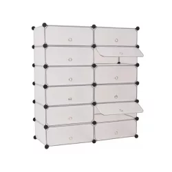   Plastic Modular Shoe Storage Cabinet, Available in Multiple Colors - White