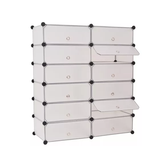 Plastic Modular Shoe Storage Cabinet, Available in Multiple Colors - White