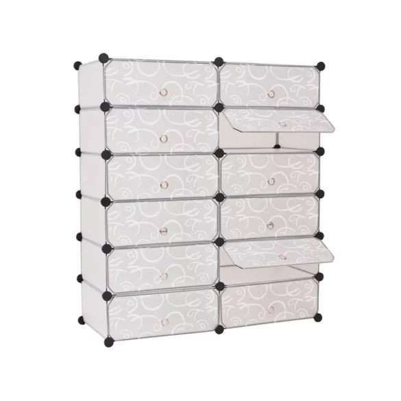 Plastic Modular Shoe Storage Cabinet, Available in Multiple Colors - White