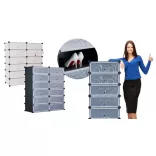 Plastic Modular Shoe Storage Cabinet, Available in Multiple Colors - White