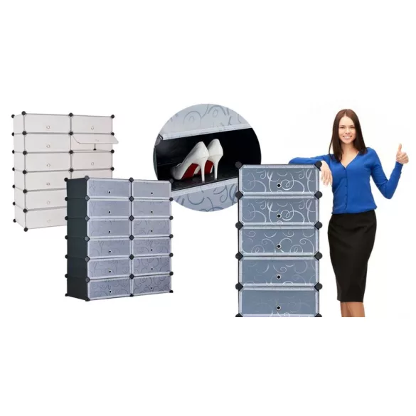 Plastic Modular Shoe Storage Cabinet, Available in Multiple Colors - White