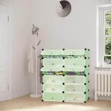Plastic Modular Shoe Storage Cabinet, Green