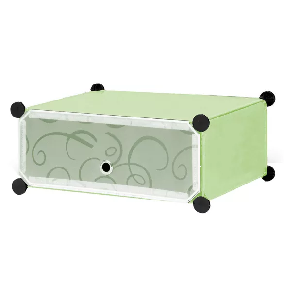 Plastic Modular Shoe Storage Cabinet, Green