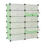 Plastic Modular Shoe Storage Cabinet, Green
