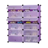 Plastic Modular Shoe Storage Cabinet, Available in Multiple Colors - Purple