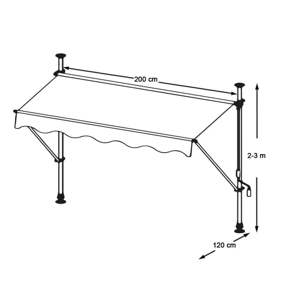 Roll-up sunshade in various sizes and colors - beige, 200x120cm