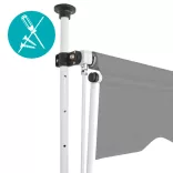 Roll-up Sunshade, Grey, 200x120 cm