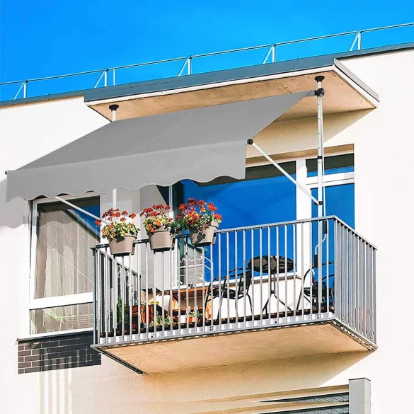 Roll-up Sunshade, Grey, 200x120 cm