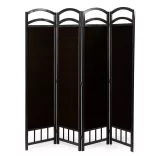 4-panel room divider screen - dark brown