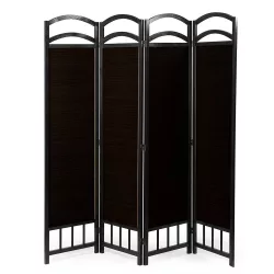 4-panel room divider screen - dark brown