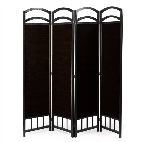 4-panel room divider screen - dark brown