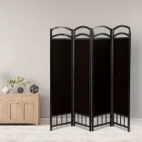 4-panel room divider screen - dark brown
