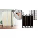 4-panel room divider screen - dark brown