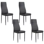 4-piece dining chair set, black