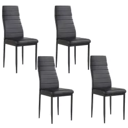 4-piece dining chair set, black
