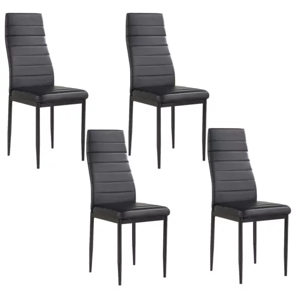 4-piece dining chair set, black