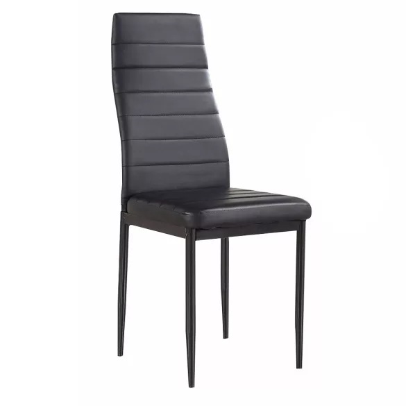 4-piece dining chair set, black