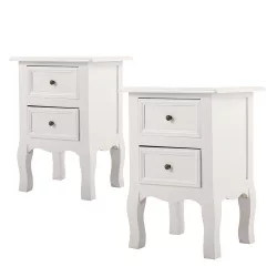 2-piece nightstand set, white