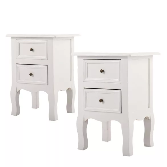 2-piece nightstand set, white