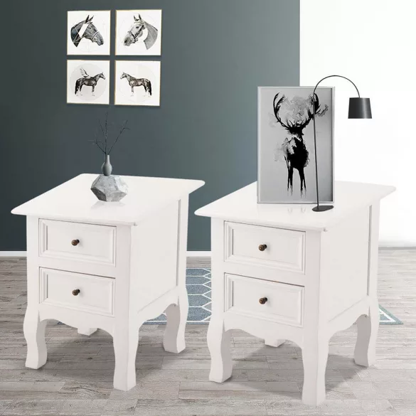 2-piece nightstand set, white