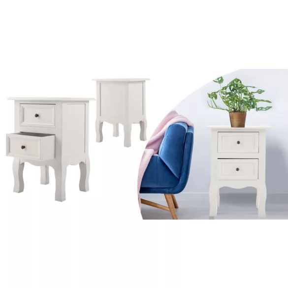 2-piece nightstand set, white