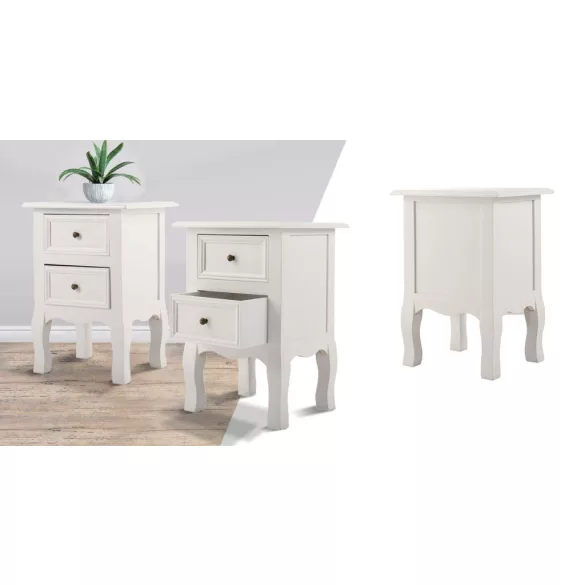 2-piece nightstand set, white