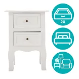 2-piece nightstand set, white