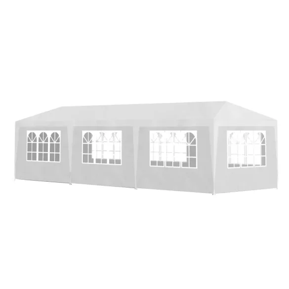 Party tent in white, available in 3 sizes - 3x9 meters