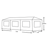 Party tent in white, available in 3 sizes - 3x9 meters