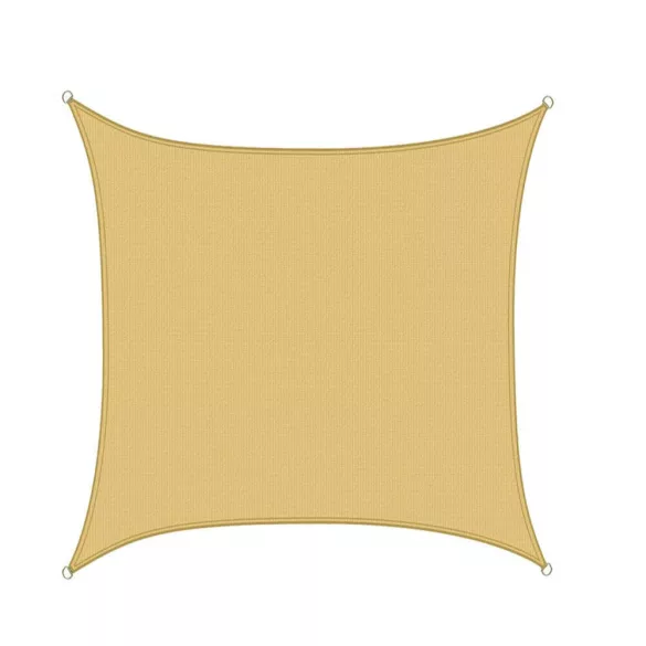 Square Sun Shade Sail, 3.6 meters, multiple types - rectangular, polyethylene, beige