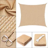 Square Sun Shade Sail, 3.6 meters, multiple types - rectangular, polyethylene, beige