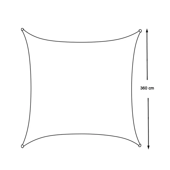 Square Sun Shade Sail, 3.6 meters, multiple types - rectangular, polyethylene, beige