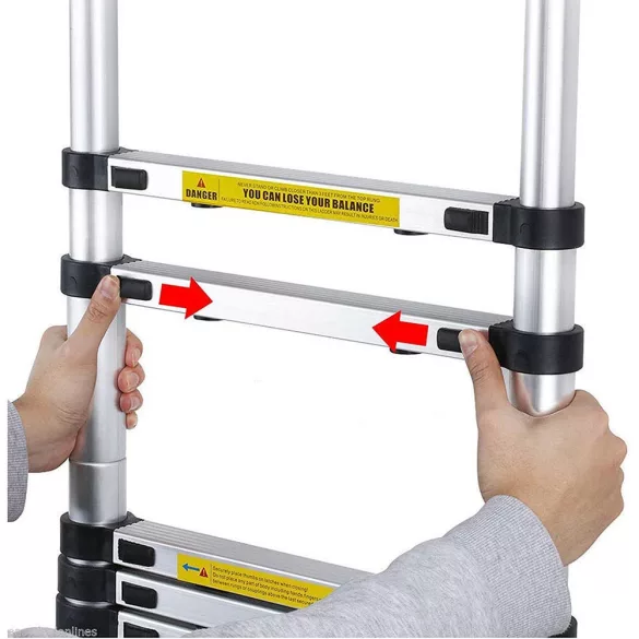 Telescopic Aluminum Ladder in 3 Sizes - 4.1 Meters