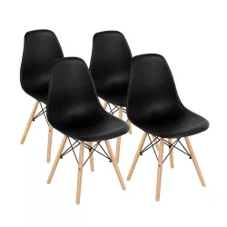 4 modern dining chairs, available in 4 colors - black