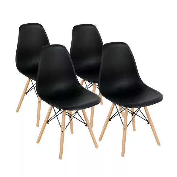 4 modern dining chairs, available in 4 colors - black