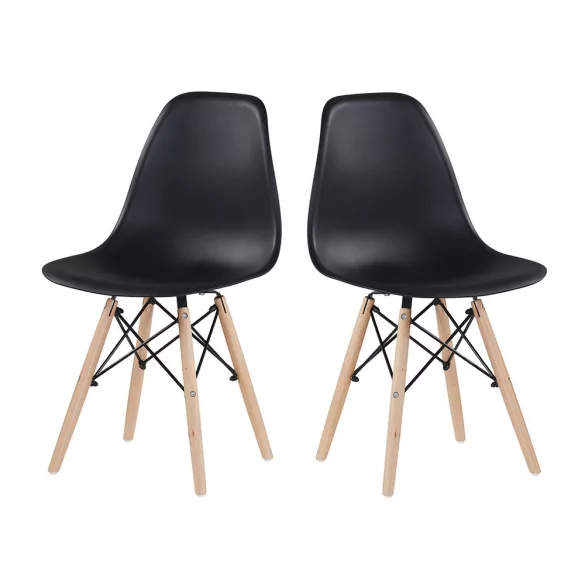 4 modern dining chairs, available in 4 colors - black