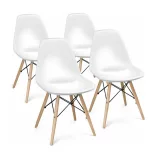 4 modern dining chairs, available in 4 colors - white