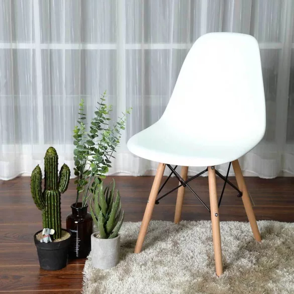 4 modern dining chairs, available in 4 colors - white
