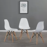 4 modern dining chairs, available in 4 colors - white