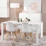 4 modern dining chairs, available in 4 colors - white