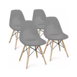 4 modern dining chairs, available in 4 colors - gray