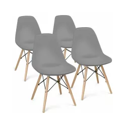 4 modern dining chairs, available in 4 colors - gray
