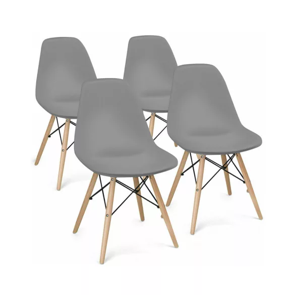 4 modern dining chairs, available in 4 colors - gray