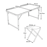Camping table with 4 chairs