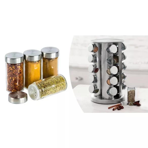 20-piece spice rack, rotating