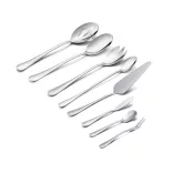 84-piece cutlery set in multiple colors - silver