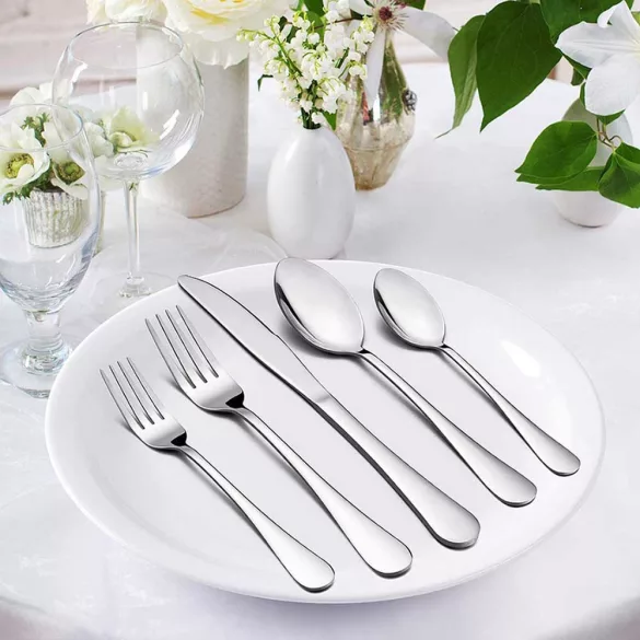 84-piece cutlery set in multiple colors - silver